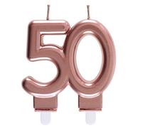 Santex Bougie d'anniversaire 50 ans – rose gold métallique (x1)