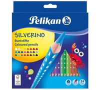 Pelikan crayons de couleurs SILVERINO, 24 pièces, triangulaires, fins