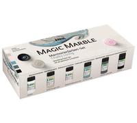 Kreul 73613 - Peinture marbrée Magic Marble, Chalky Living Set, 6 x 20 ml peinture pour marbrer par trempage le bois, le verre, le plastique, le papier et le polystyrène