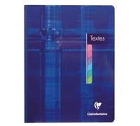 Clairefontaine 9626C Un Cahier de Texte Brochure Dos Toilé - 17x22cm - 144 Pages Grands Carreaux avec Touches de Couleurs Détachables - Papier Blanc 90g - Couverture Carte Pelliculée Couleur Aléatoire