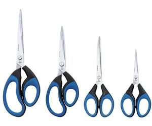 [Ref:989 10] WEDO Ciseaux Soft-Cut, pointu, longueur: 255 mm, noir/bleu