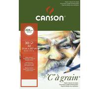 CANSON "C" à Grain - Bloc 30 feuilles de papier dessin - Grain fin - A4 - 224g/m² - Blanc naturel