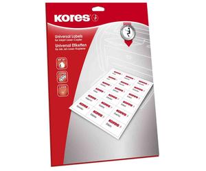 [Ref:L210148.25] KORES Etiquettes universelles 210 x 148 mm blanches 50 sur 25
