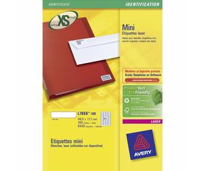 [Ref:L7656-100] AVERY ZWECKFORM Boite de 8400 Mini étiquettes blanches 46x11.1m