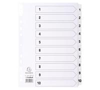 [Ref:MWD1-10Z] EXACOMPTA Jeu intercalaire carte blanche A4 10 Pos.1-10