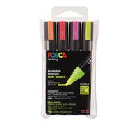 [Ref:PC5M/4A ASS10] POSCA Set de 4 Marqueurs PC5M Pte conique moyenne Assorti