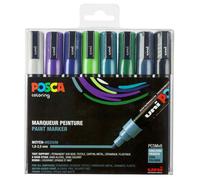[Ref:PC5M/8A ASS14] POSCA Set de 8 Marqueurs PC5M Pte conique moyenne Assortis