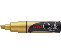 [Ref:PWE-8K OR] UNI-BALL Marqueur craie pointe biseautée large PWE8K Or