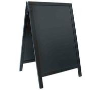 SECURIT - Tableau sur Pied en Bois de Pin "Woody" - Ardoise Pour Marqueur à Craie Liquide - Pour Restaurant, Bar, Café Boutique - 55 x 85 cm - Noir