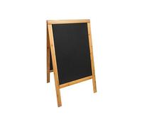 SECURIT - Tableau sur Pied en Bois de Pin "Woody" - Ardoise Pour Marqueur à Craie Liquide - Pour Restaurant, Bar, Café Boutique - 69 x 125 cm - Couleur Teck
