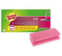 [Ref:SONS1-5] SCOTCH BRITE Lot de 5 Eponges de nettoyage Soft, rose clair/blanc