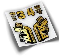 REF:VP413 Autocollants compatibles avec fourche FOX 34 STEP CAST 2020, 2021 KASHIMA MTB, stickers, autocollants, vinyles pour vélos de montagne (CHROMÉ OR)