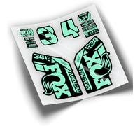 REF:VP421 Autocollants compatibles avec fourche FOX 34 EBIKE 2021-2024 KASHIMA MTB, autocollants, autocollants, vinyles pour vélos de montagne (MENTHE)