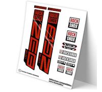 REF:VP447 Autocollants compatibles avec fourche Rock-Shox ZEB SELECT 2021,2025 VTT, autocollants, autocollants, vinyles pour vélos de montagne. (ROUGE)