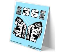 REF:VP467 Autocollants compatibles avec fourche FOX 36 FACTORY LIVE VALVE MTB, autocollants, autocollants, vinyles pour vélos de montagne (blanc)