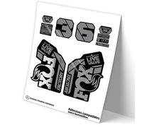 REF:VP468 Autocollants compatibles avec fourche FOX 36 FACTORY LIVE VALVE BICOLOR MTB, stickers, autocollants, vinyles pour vélos de montagne (CHROME-SILVER)