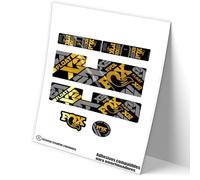 REF:VP487 Autocollants compatibles avec amortisseur FOX FLOAT X2 FACTORY Y PERFORMANCE -FACTORY 2021-22 MTB, stickers, autocollants, vinyles pour vélos de montagne (CHROME-GOLD)