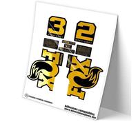 REF : VP633 Autocollants pour fourche de vélo Fox 32 Step Cast Kashima 2018-2025, VTT, série FACTORY SERIES adhésifs, vinyles pour vélos de montagne (chromé or)