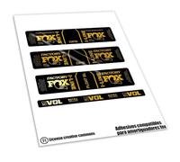 REF:VP636 Autocollants compatibles avec AMORTISSEUR FOX - FLOAT SL, DPS FACTORY PERFORMANCE ORBEA I-LINE 2025 MTB, stickers, autocollants, vinyles pour vélos de montagne (CHROMÉ OR)