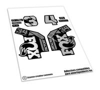 REF:VP642 Autocollants compatibles avec fourche FOX- 34 STEP CAST KASHIMA 2025 MTB, autocollants, autocollants, vinyles pour vélos de montagne (CHROMÉ ARGENT)