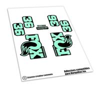 REF:VP646 Autocollants compatibles avec fourche FOX- 36 PERFORMANCE / PERFORMANCE SL 2026 MTB, stickers, autocollants, vinyles pour vélos de montagne (MENTA)