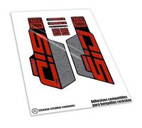 REF:VP655 Autocollants compatibles avec fourche ROCK-SHOX SID Ultimate SL Flight Attendant 2024,2025 BICOLOR MTB, stickers, autocollants, vinyles pour VTT (ROUGE)