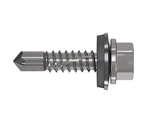 Refabo RP-K Plus Lot de 100 vis auto-taraudeuses 5,5 x 38 mm avec tête hexagonale et joint E16, zone de serrage 1 à 18 mm, bi-métal A2, acier