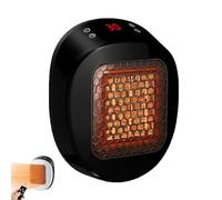 Réfacteur portable Lunaheater - chaleur en céramique instantanée en 30 secondes, mini radiateur d'espace 600 W avec bougie rotative, thermostat réglable, affichage LED et télécommande (Black)