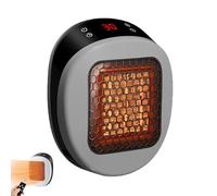 Réfacteur portable Lunaheater - chaleur en céramique instantanée en 30 secondes, mini radiateur d'espace 600 W avec bougie rotative, thermostat réglable, affichage LED et télécommande (Grey)