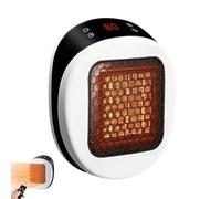 Réfacteur portable Lunaheater - chaleur en céramique instantanée en 30 secondes, mini radiateur d'espace 600 W avec bougie rotative, thermostat réglable, affichage LED et télécommande (White)