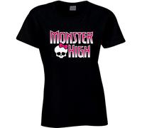 refeng Women's Monster High Logo Cartoon TV Show T Shirt Short Sleeve Black S