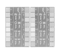 Référentiel de taille de grille de grains de café | 2 pièces Carte de référence à l'échelle de grince, Guide de mesure du grain de café, règle de comparaison de grossière pour le brassage de cuisine,