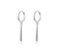 Reffeer Boucles d'oreilles créoles en argent sterling 925 massif pour femmes et filles - Boucles d'oreilles créoles minimalistes, Argent sterling, Pas de gemme