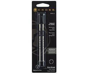 Refill for Cross Ballpoint Pens, Broad, Black Ink, 2/Pack