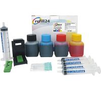 Refill Kit Compatible with HP 305, 305 XL, 307 XL Ink Cartridges Black and Colour, Ink with Clip and Accessories + 200 ml Ink