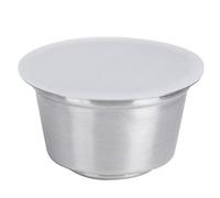 Refillable Coffee Capsule Filter, Stainless Steel Coffee Capsule Reusable Pods Kit with 1 Silicone Lid 1 Filter for Home Office (Blanche)