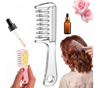 Refillable Scalp Oil Applicator Comb, Leak-Proof Hair Oil Dispenser Brush (blanc)