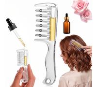 Refillable Scalp Oil Applicator Comb, Leak-Proof Hair Oil Dispenser Brush (blancA)