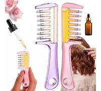 Refillable Scalp Oil Applicator Comb, Leak-Proof Hair Oil Dispenser Brush (violet+Rose)