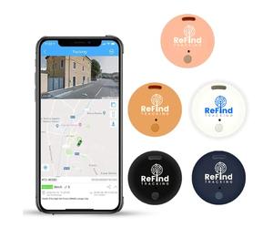 ReFind R2 Traceur Intelligent pour Android et iPhone. Mini Balise GPS Bluetooth 5.0. Alternative Samsung AirTag pour Clés, Animaux, Portefeuilles et Bagages (Noir)