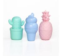 Refinerie Refinerie Trio de baume a levres mixtes - 100% Natural et Organic toute la journee Soins d'humidite - Summer Aigne Blue Blue Raspberry