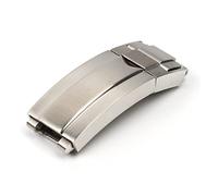 REFKIT Boucle déployante en acier inoxydable de 9 mm Glide Lock Fit for Rolex for Submariner for Oysterflex for Daytona for GMT bracelet de montre fermoir de déploiement(Matt Silver)