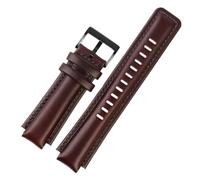 REFKIT Bracelet de montre en cuir for Timex for marée for boussole bracelet de montre for T2n739 for T2n720 for T2n721 bracelet de montre en toile 24x16mm bouche convexe for hommes(Brown black)