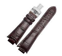 REFKIT For 1853 for Tissot for T60 Sangle for L875 for 975K Ceinture Bracelet Homme 24 X 14m Bracelet Mesh Ceinture for T60.1.513 Bracelet En Cuir(Brown silver)