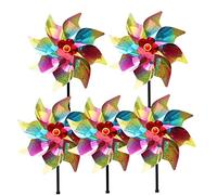 Réfléchissant Oiseau Scarer Moulin à Vent Oiseau Dissuasion Pinwheel Efficace Couleur Spinner Dissuasion Animale pour Jardins Arc-en-Ciel 5 pièces Style 2.