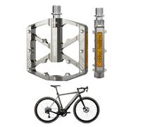Réfléchissant - Paire de pédales en métal robuste, pièces de vélo de course | Uersal Fit Road avec bandes réfléchissantes, performance antidérapante pour les trajets quotidiens en montagne, les