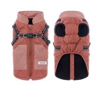 Réfléchissantes d'hiver Manteau Chaud pour Chien, Gilet Coupe-Vent Extérieur Vêtement avec Anneau en D, pour Chiens De Petite Taille Camping Et Randonnée en Extérieur par Temps Froid,Rouge,L