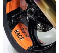 Réfléchissantes Stickers en Vinyle, Bande de Jantes, Autocollants de Moyeu de Roue de Moto 3M pour KTM Duke 390 790 Racing Prêt à Courir 2018 2019 2020 2021 2022 2023 (Fond Noir - Texte Blanc)