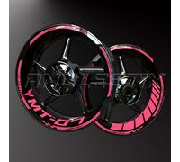 Réfléchissantes Stickers en Vinyle pour Bord de Jantes de Moto, Autocollants Stickers Kit pour MT07, Bandes Jantes Moto Complet pour 2 Roues Jantes de 17inches (Rose brillant)