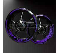 Réfléchissantes Stickers en Vinyle pour Bord de Jantes de Moto, Autocollants Stickers Kit pour MT07, Bandes Jantes Moto Complet pour 2 Roues Jantes de 17inches (Violet mat)